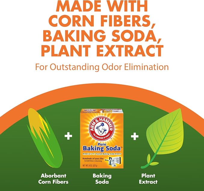 ARM & HAMMER Naturals Clumping Cat Litter, Multi Cat, 18 lbs | Plant-Based, Easy Scoop Clumps, Outstanding Odor Control, 2X Liquid Absorption, Low Dust, Lightweight Formula - Image 2