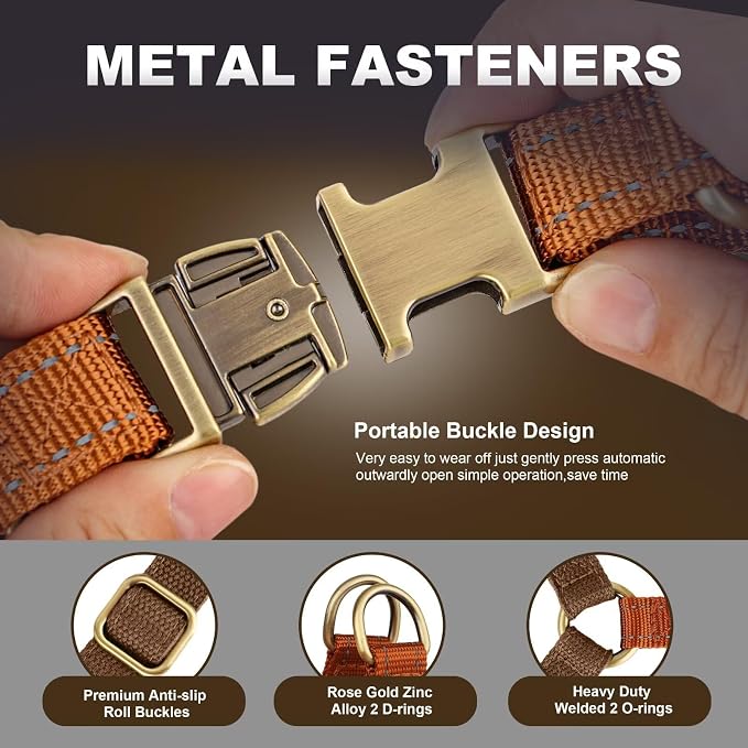 Step in Dog Harnes for Small Dogs, Brown, S, Chest 14-22" | Freedom Nylon Dog Halter Vests with Metal Buckles, Easy On and Off, Adjustable Straps, Escape-Proof, Easy Walking Training - Image 2