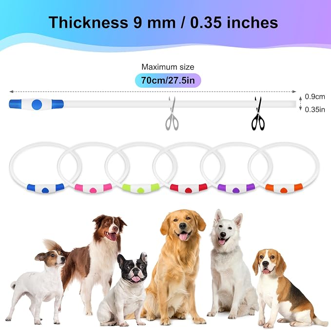 Light Up Dog Collar - Waterproof LED Dog Collar Rechargeble, TPU Cuttable Glow in the Dark Safety Dog Lights for Night Walking(Blue) - Image 5