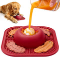 Slow Feeder Dog Bowls & Lick Mat for Liquid and Thick Treat, Anti-Slip Dog Lick Bowl with Interactive Rolling Ball, 5/6 Cup Pup Licking Toy for Large Medium Small Dogs and Cats-Large Red by PetsHome