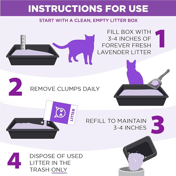 Arm & Hammer Forever Fresh Clumping Cat Litter Lavender, MultiCat Cat Litter Odor Control 18lb With 20% More Lavender Freshness, With Essential Oils - Image 5