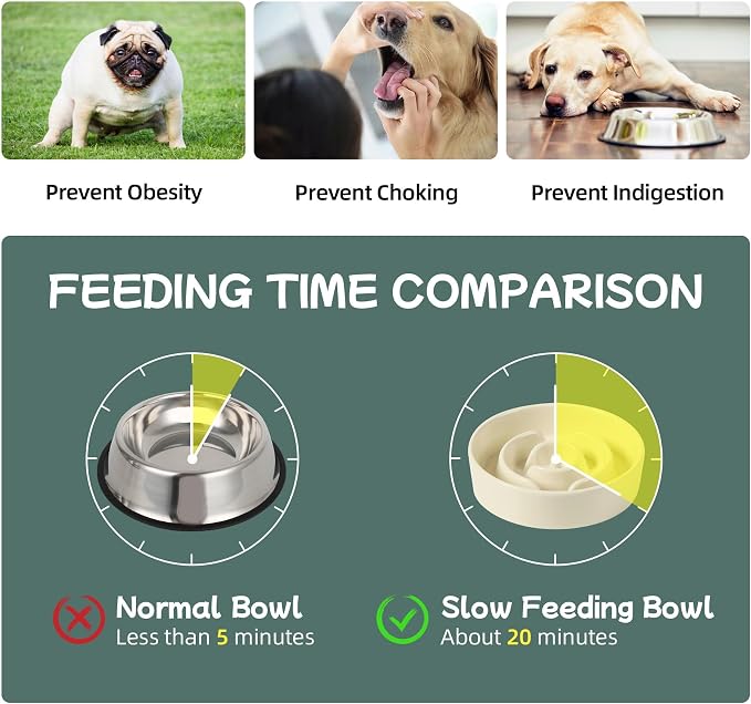 Havniva Elevated Slow Feeder Dog Bowls, Ceramic Dog Bowl Slow Feeder | 0.9 Cups Raised Slow Feeding Bowl for Small Breed, Puzzle Dog Food Bowl with Wooden Stand, Non-Slip, Anti-Choking - Image 5