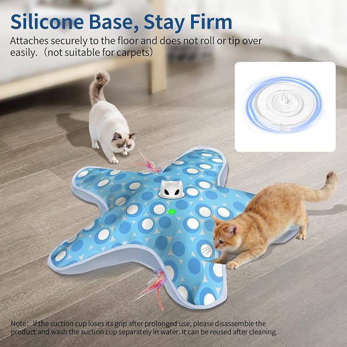 Interactive Cat Toys for Indoor Cats with Moving Concealed Feathers | Rechargeable Automatic Cat Toy, 3-Mode Touch Activated Kitten Toys, Hide and Seek Toy for Indoor Bored Adult Cats & Kittens - Image 6