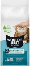 World's Best Cat Litter, Poop Fighter, Urine & Poop Odor Defense, 32 lb Bag | Neutralizes urine and poop odor with plant-based blockers; natural corn litter, quick clumping, flushable, 99% dust free by WorldsBestCatLitter