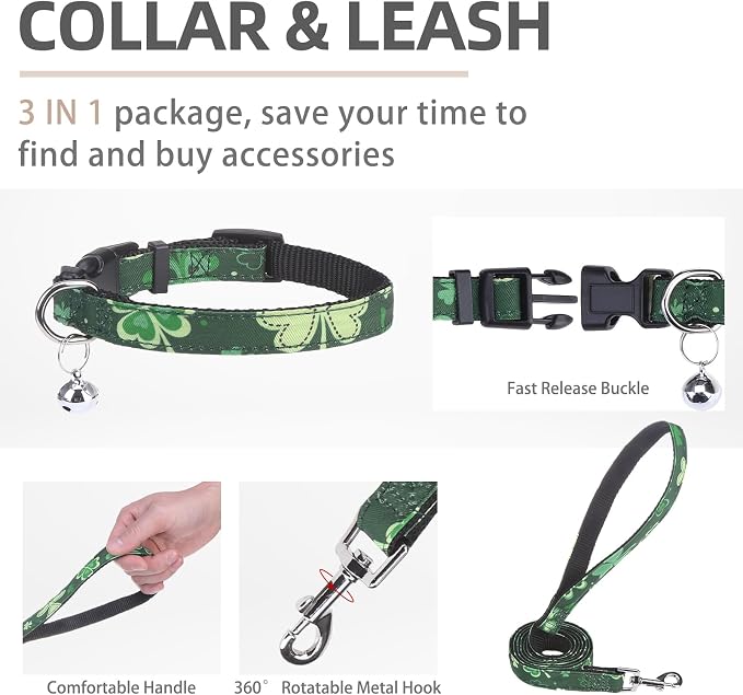 PUPTECK Dog Harness, Collar and Leash Set No Pull for Small Medium Sized | Cute Puppy Step-in Escape Proof Reflective No Choke Pet Cat Adjustable Walking Vest - Image 4
