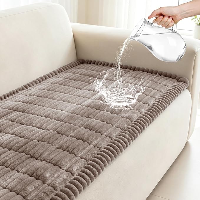 Leakproof Couch Cover for Dogs, Non Slip Washable Sofa Protector | Stain-Resistant Window Seat Cushions Chair Mat Car Seat Cover for Kids Pets (Khaki 27.6" x 59") by Wnote