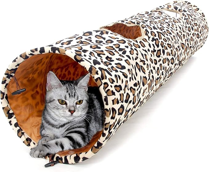 PAWZ Road XL Collapsible Cat Tunnel for Fat Cats & Rabbits - 51"x12" Extra Wide Pet Play Tunnel with 12-Inch Diameter for Large Cats, Small Dogs by PAWZRoad