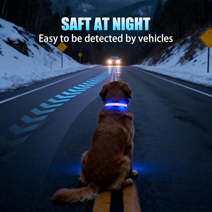 LED AirTag Dog Collar - Brightest Light Up Dog Collars, Pink XL | IP68 Waterproof Air Tag Dog Collar Holder, 1,600 Feet of High Visibility, Magnetic Charging, Dog Lights for Night Walking - Image 6