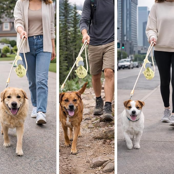 Dog Poop Bag Holder Charm Duo – Hands-Free Carry of Used Poop Bag, Durable Eco-Friendly Silicone Dog Walking Accessory with Carabiner Clip, Mocha & Crème Brûlée 2 charms included - Image 10