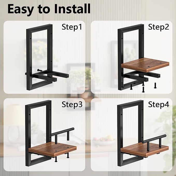 Sbosbo Floating Shelves for Wall Plant Shelf Indoor Wall Mounted Shelves | Wall Planters for Indoor Floating Plant Shelves for Bedroom, Living Room, Kitchen, Office, Bathroom Decor (2 Pack) - Image 5