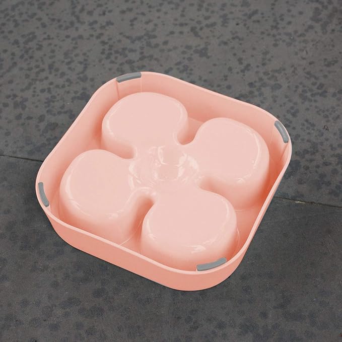 Healthy Slow Feeding Dog Bowl for French Bulldog -Slow Feeder Dog Bowl No Chocking Dog Cat Food Water Bowl with Four-Leaf Clover Pattern (Pink) - Image 5