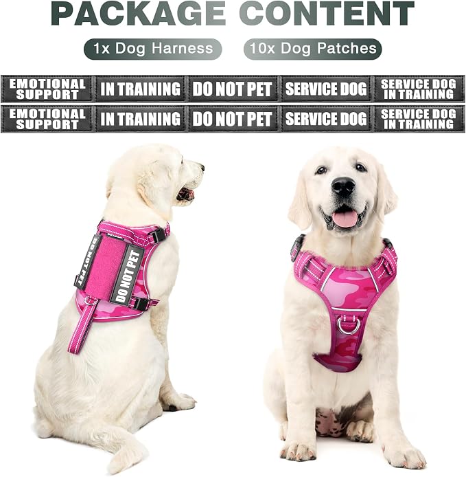 Tactical Dog Harness, No Pull Dog Harness for Medium Large Dogs with Handle & Molle, Military Service Dog Vest Harness in Training Pet Harness for Small Dogs - Image 6