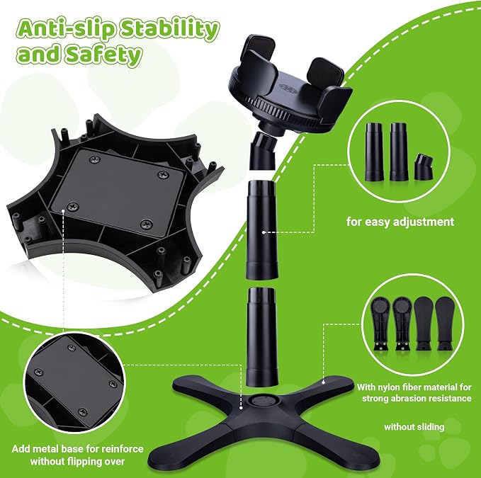 Dog Bowls Elevated Adjustable Stand, Raised Bowl with 3 Heights & Tilted Feeding Stand, Compatible with Various Bowls, for Medium & Large Breeds (2 Pack) Black - Image 6