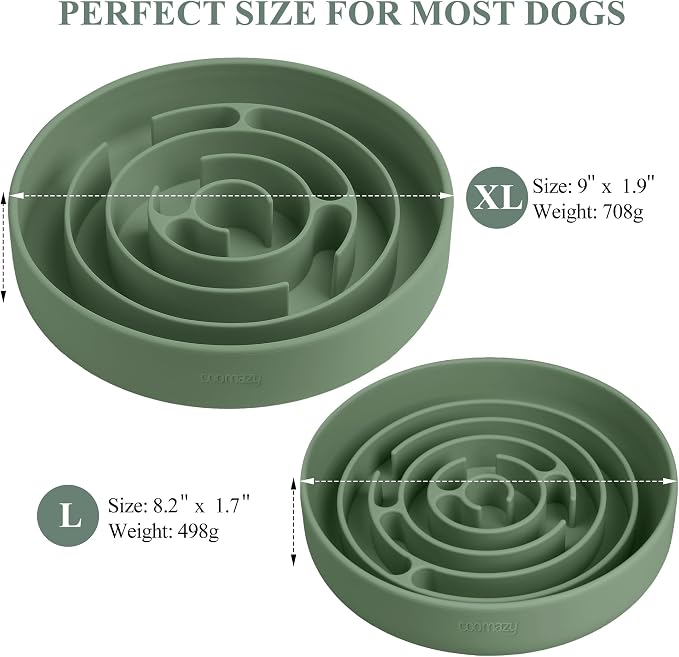 Coomazy Extra Large Slow Feeder Bowl, Silicone Dog Bowl with Suction Cups | Slow Feeder & Non-Slip Design, Boredom and Anxiety Reducer, Suitable for Large Dogs - Image 2