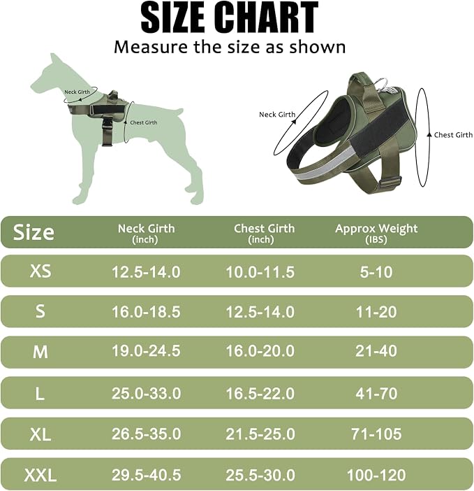 Dog Harness, No-Pull Reflective Dog Vest, Breathable Adjustable Pet Harness with Handle for Outdoor Walking - No More Pulling, Tugging or Choking (Dark Green, L) - Image 4