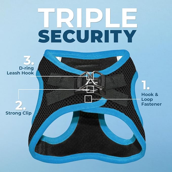 Voyager Step-in Air Dog Vest Harness - Black/Blue Trim, X-Large | 20.5 - 23" in Chest, Reflective Bands, All Weather Breathable Air Mesh, Cats Compatible, Lightweight, Fast Drying - Image 2