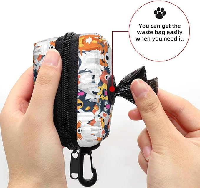 Dog Poop Bag Holder for Leashes - Lightweight Pet Waste Bags Dispenser Doggy Zippered Pouch for Puppy Walking Accessories(Cute Puppy Dog) - Image 6