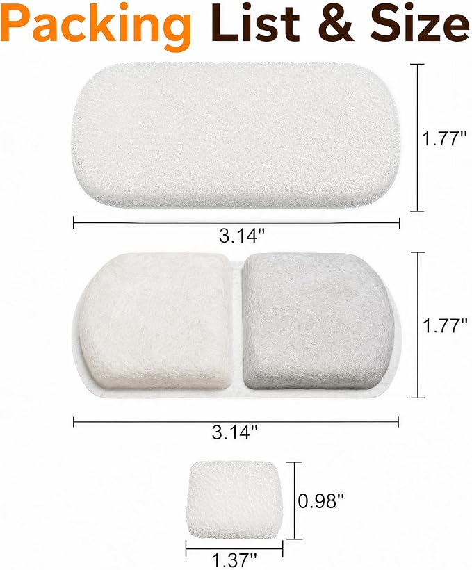 4L Cat Water Fountain Filters, 8-Pack Replacement Filters for YSJ402 | 8 Filter Cartridges, 8 Pre-Filter Sponges, 8 Pump Sponges, Helps Remove Hair, Debris & Odors, 4-Month Supply - Image 9