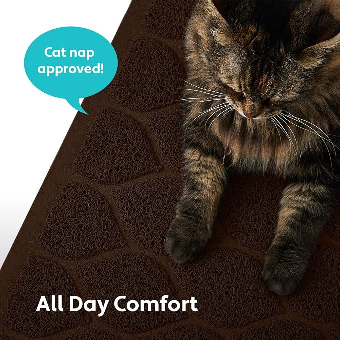 MIGHTY MONKEY Waterproof BPA Free Cat Litter Box Trapping Mat, Easy Clean Floors, Textured Backing, Soft on Sensitive Kitty Paws, Cats Accessories, Less Waste, Stays in Place, 24x17, Chocolate - Image 8