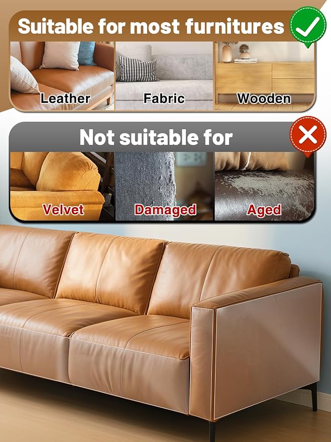 Acostop 12"x136" Cuttable Cat Scratch Furniture Protector for Leather Couch | Transparent Easy to Remove Anti-Scratch Couch Protector from Cat, No Pins - Image 4