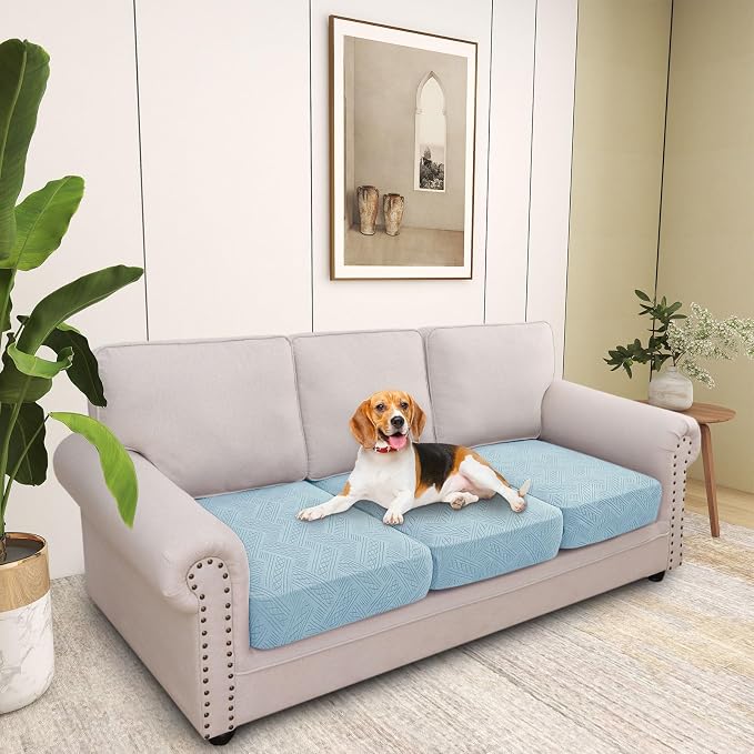 hyha Individual Couch Cushion Covers, Sofa Seat Cushion Covers Washable | Stretch Dog Couch Cover, Elastic Bottom, Anti-Slip Furniture Protector, Ideal For Pets & Kids, Durable Sofa Slipcover, 3 Pcs - Image 7