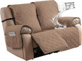 Genina Waterproof Loveseat Recliner Cover Non-Slip, Sofa Cover for Reclining Couch 2 Seat, Washable Couch Cover Loveseat Furniture Protector Cover for Pets Dogs Kids (Camel, Recliner Loveseat) by Genina