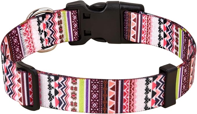 Mihqy Dog Collar for Large Dogs, Fashion Design, Pink Bohemia,L | Neck Fit 14.9"-24.8", Multiple Patterns，4 Sizes for Small Medium Large Dogs, Comfortable for Walks and Outdoor Hikes - Image 2