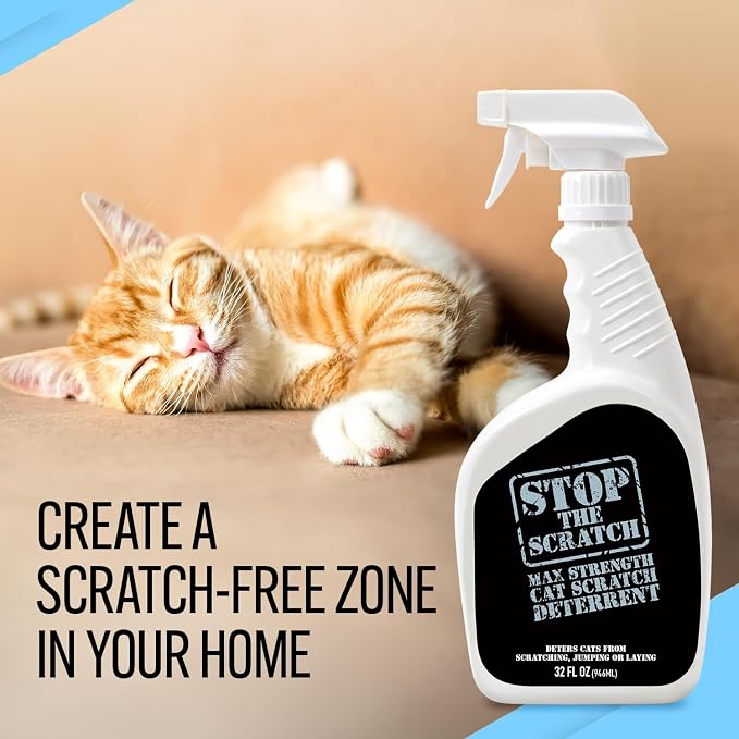 Stop the Scratch Cat Scratch Spray Deterrent – Rosemary Oil, 32 oz | Protect Couches & Carpets — big-value, non-toxic spray for multi-cat homes, gentle around greenery, floors & furniture - Image 8