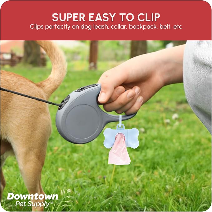 Downtown Pet Supply Scented Poop Bags for Dogs with Dispenser, 180 Count - Leak-Proof Dog Waste Bags and Bone-Shaped Dog Poop Bags Holder for Leash - Lavender Scented, 12.5" x 8.5" - Image 4