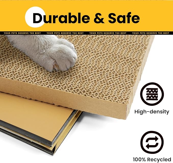 Conlun 2-in-1 Cat House Cardboard Scratching Pad Indoor Cave <13 lbs | 2-in-1 cozy cave, heavy-duty recycled cardboard | traps messy crumbs | quick setup | ideal for small cats - Image 2