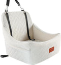 Lealchum Dog car seat for Medium Dogs,Easy to Install with Adjustable Straps,Anti Slip Bottom pet car Bed,Fully Detachable and Washable pet Travel Bed (Beige, Medium) by Lealchum