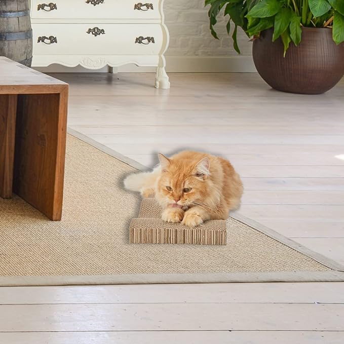 Cat Scratcher Pad Cardboard Scratch Box for Indoor Cats and Kittens | 2PCS in 1 Corrugated Scratching Board Reversible Durable with Catnip - Image 7