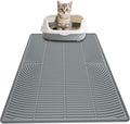 AMOK Cat Litter Mat, Extra Large Silicone Litter Box Mat 40" x 28", Waterproof Litter Trapping Mat for Cats, Durable and Easy to Clean, Grey by AMOK