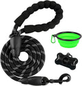 BARKBAY Dog Leashes for Large Dogs Heavy Duty Dog Leash 4/5/6 FT with Comfortable Padded Handle and Highly Reflective Threads for Medium Large Dogs Walking Training Running (5FT-1/2'',Black) by BARKBAY