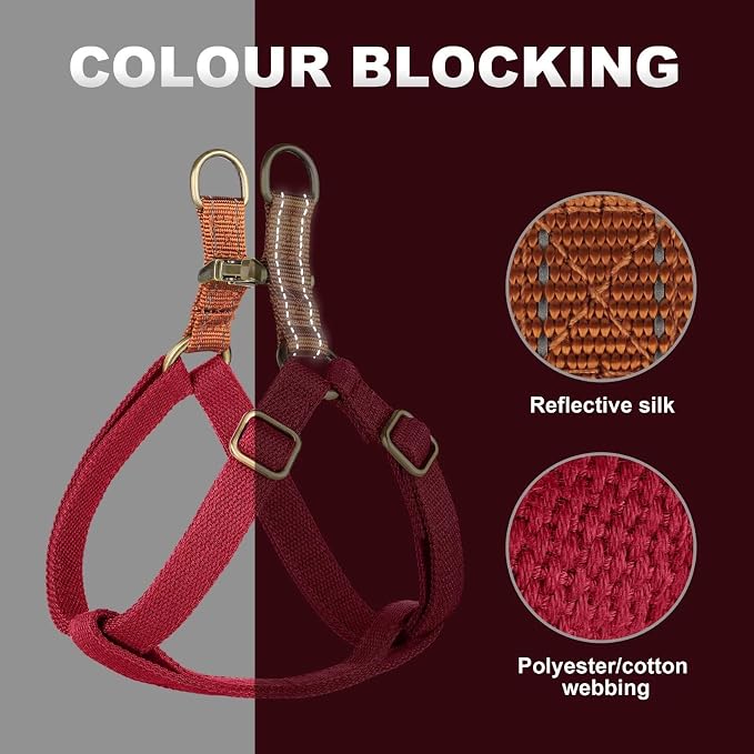 Step in Dog Harnes for Small Dogs, Red, S, Chest 14-22" | Freedom Nylon Dog Halter Vests with Metal Buckles, Easy On and Off, Adjustable Straps, Escape-Proof, Easy Walking Training - Image 3