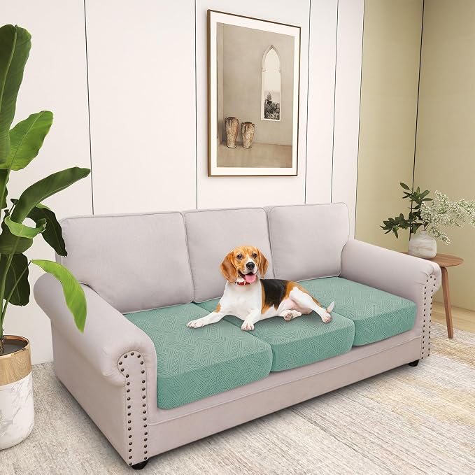 hyha Individual Couch Cushion Covers, Sofa Seat Cushion Covers Washable | Stretch Dog Couch Cover, Elastic Bottom, Anti-Slip Furniture Protector, Ideal For Pets & Kids, Durable Sofa Slipcover, 3 Pcs - Image 7