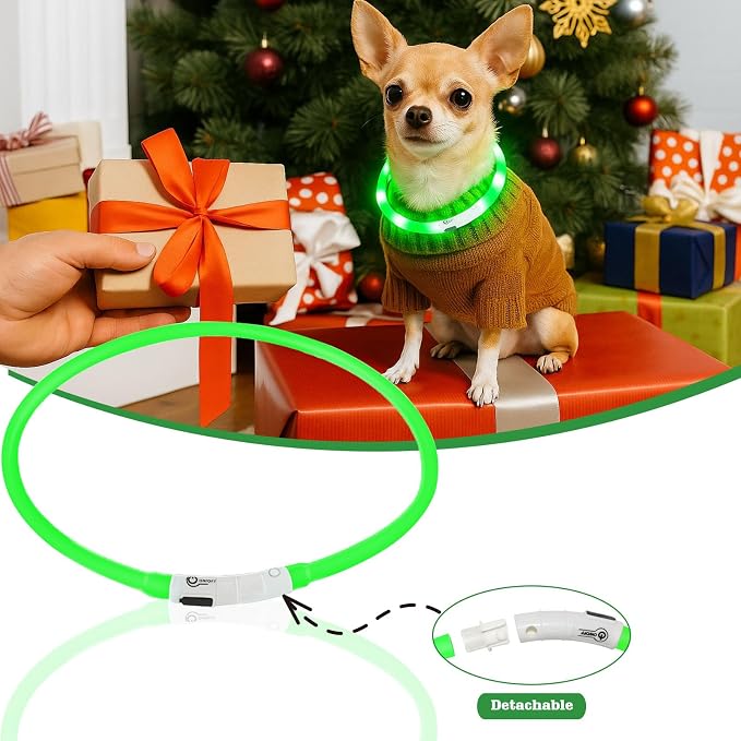 Light Up Dog Collar, Rechargeable Glowing Dog Collar, Light Dog Collar for Night Walking with 1640 FT of Visibility - Brightest LED Dog Collar Light, 3 Flashing Modes, Keeps Your Pets Safe in The Dark - Image 6