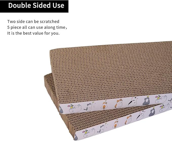 5 Packs cat Scratcher Toys Reversible Scratching Post Board for Indoor Cats Cardboard pad Sleep Play and Grind Claws - Image 3