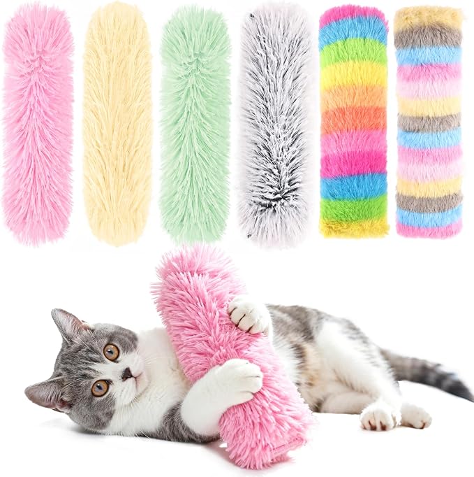 Cat Toys Pillows 6Pcs Catnip Kicker Toys for Cats Promotes Kitty Exercise by MehelloFeather