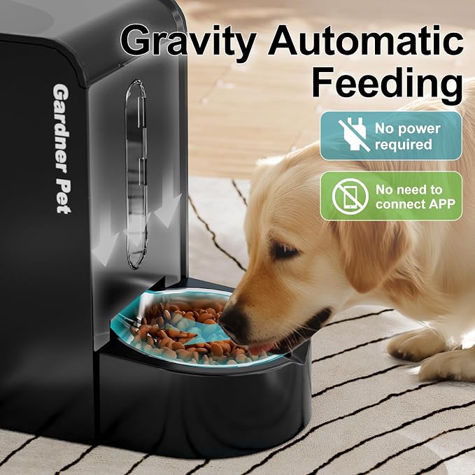 Automatic Gravity Pet Feeder, 1.8 Gallons*2 Dog Feeder and Water Dispenser Set, 2-in-1 Automatic 100% BPA-Free Feeder and Stainless Steel Water Dispenser for Dogs, Cats, Rabbits, Puppies (Black) - Image 3