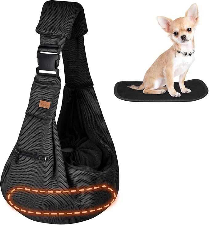 CUBY Dog and Cat Sling Carrier - Hands Free Reversible Pet Papoose Bag - Soft Pouch and Tote Design - Suitable for Puppy, Small Dogs Cats Outdoor by CUBY