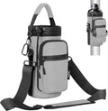Nuovoware Magnetic Gym Bag, 40oz, Water Bottle Carrier Holder, Gray | Adjustable Shoulder Strap, Magnets Magnetic Gym Bag, Bottle Pouch Sling, 2 Pocket, Neoprene Organizer Sleeve by NUOVOWARE