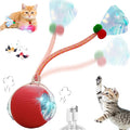 Speedy 2.0 Tail Interactive Cat Toys for Indoor Cats, Automatic Cat Toy with Elastic Mesh Tail, Electric Rolling Ball on Carpet, Chirping and Motion Activate Cat (Red) by Unknown