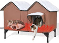 Heated Cat House for Outside Winter, Extra Large Heated Outdoor Cat House Weatherproof, Elevated Bed, Escape Door, Insulated Outdoor Cat Shelter with Heater for Multiple Cats Feral Stray Kitty by GUZROK