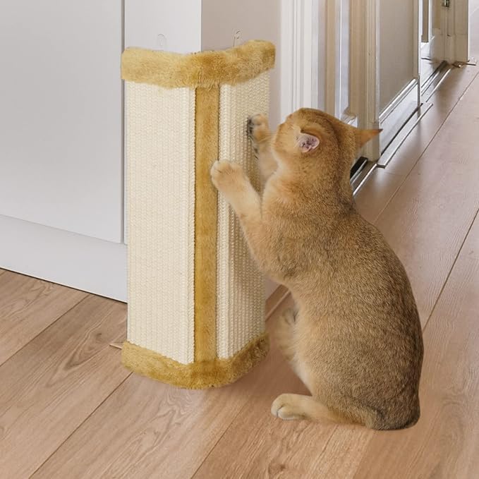 Lahas Cat Wall Corner Scratcher Furniture Protector Kittens Scratch Board Sisal Cat Scratching Pad Wall Mounted for Indoor Cats by Lahas