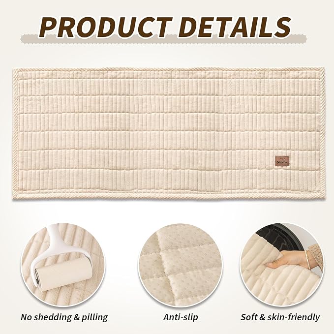 Couch Covers for Dogs, Velvet Dog Couch Cover, Pet Couchs Covers for 3-4 Seater, Couchs Protector for Dogs, Sofa Cover for Pets Washable(1PC, Beige White, 27.6"×94.5", 3-4 Seater) - Image 2