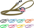 Dogline Biothane Waterproof Dog Leash Strong Coated Nylon Webbing with Black Hardware Odor-Proof Easy to Clean High Performance for Small or Large Dogs Made in USA 4 or 6 ft Lead, Olive Drab Green by Dogline