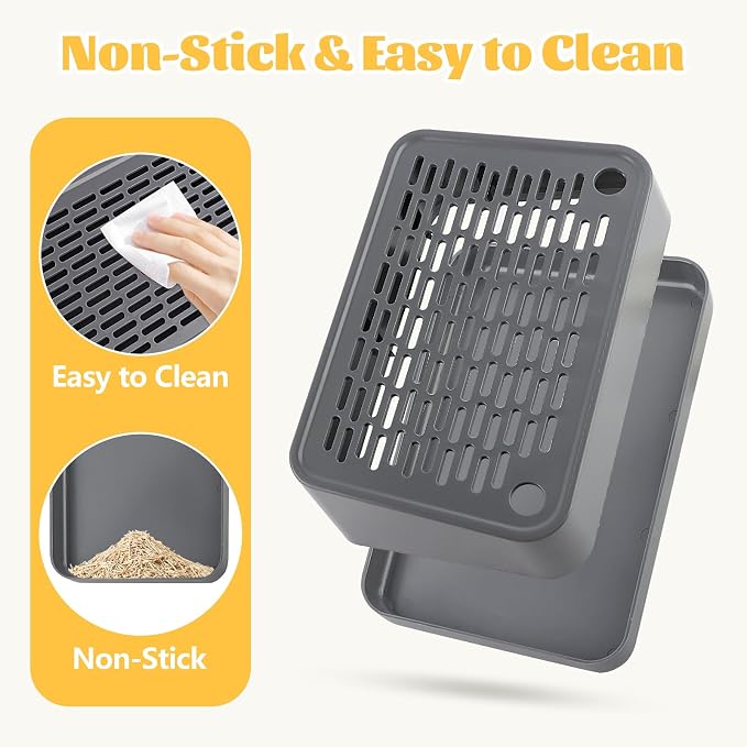 Litter Box Step, Cat Ramp Step Catcher with Filter Function, Grey | Litter Box Ramp for Kittens & Old Cats, Washable, Anti-Tracking, Non-Slip Litter Catcher, Easy to Clean - Image 4