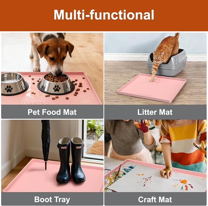 22" x 19" Extra Thick Silicone Mat Waterproof with Raised Edge, Pink | Under Sink Mat for Kitchen & Bathroom, Kitchen Cabinet Liner, Multi-Purpose for Storage & Protection - Image 8