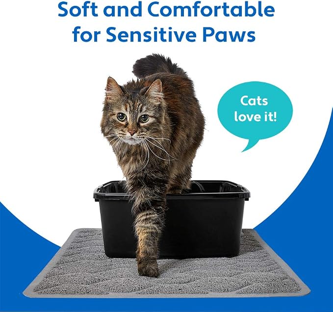 MIGHTY MONKEY Waterproof BPA Free Cat Litter Box Trapping Mat, Easy Clean Floors, Textured Backing, Soft on Sensitive Kitty Paws, Cats Accessories, Less Waste, Stays in Place, 35x23, Slate Gray - Image 4